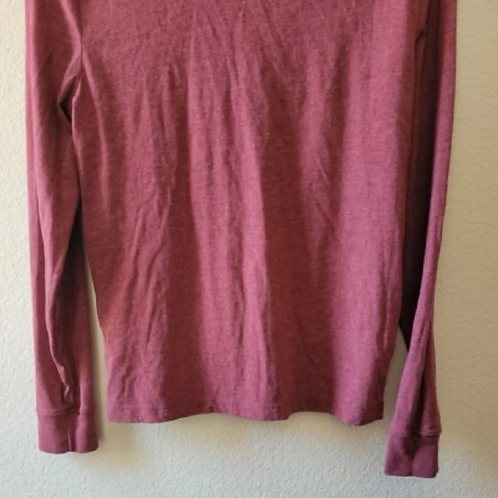J. Crew Maroon Burgundy Soft Washed  Long Sleeve Crewneck T-shirt Size small